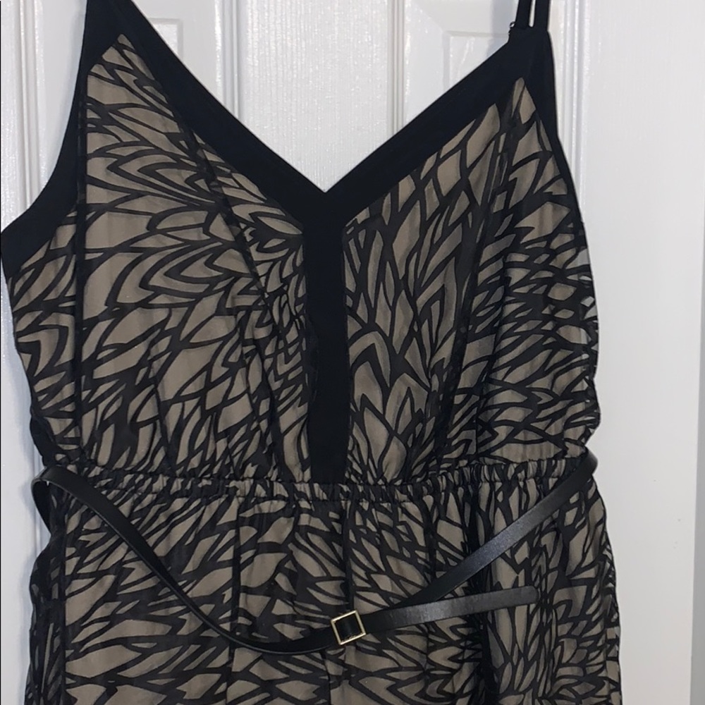 Lane Bryant black tan tulle belted dress 18/20 - Picture 2 of 6